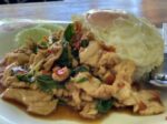 Spicy Fried Chicken with Basil leaves